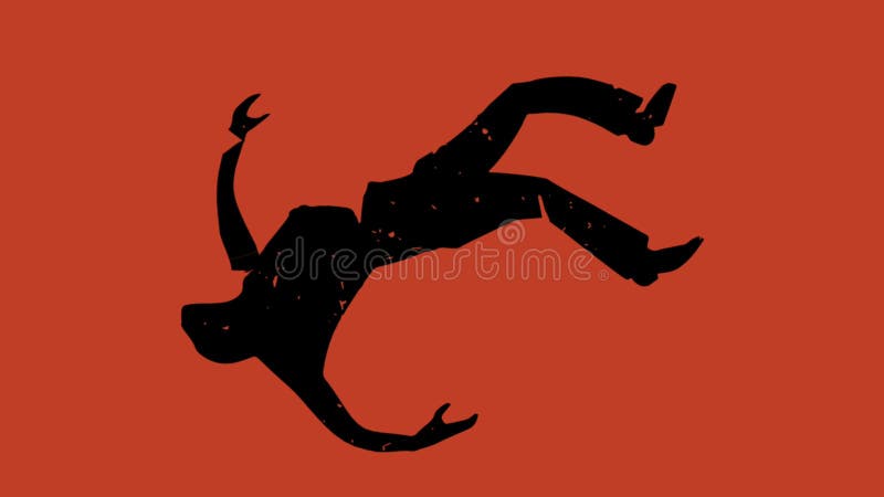 Slow motion man falling stock illustration