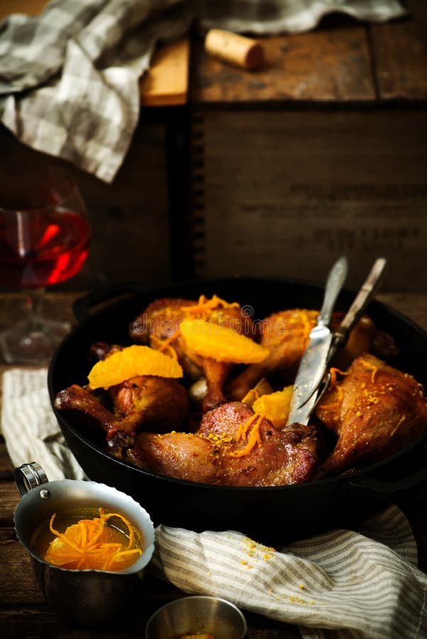 Slow Roast Duck with Orange.style Rustic Stock Photo - Image of roast ...