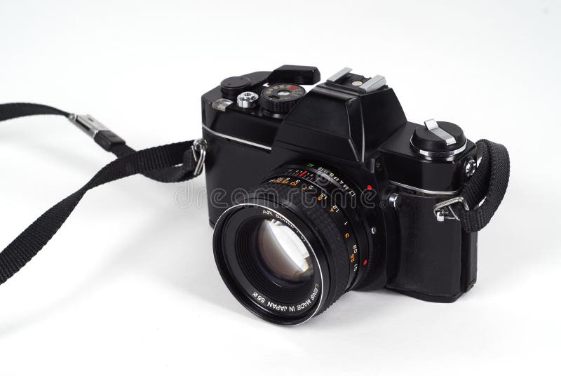 SLR film camera stock image. Image of automatic, film 14673759