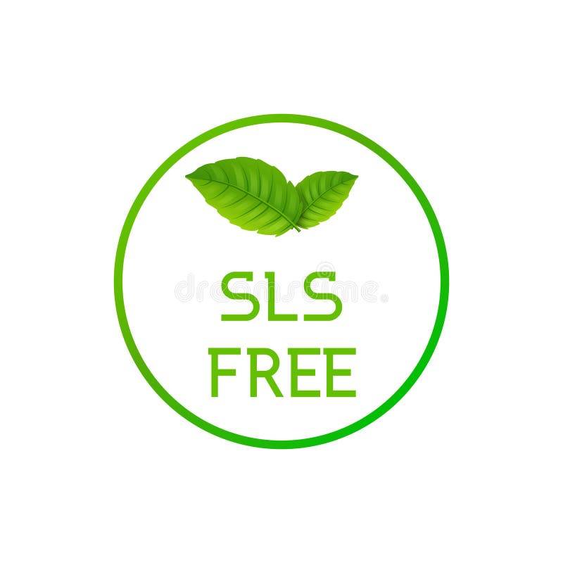 SLS free icon symbol, sulfate sles keratin free stamp symbol.