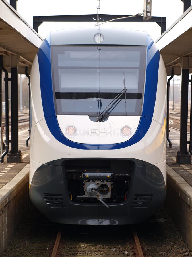 SLT local commuter train at the railroad station stock images