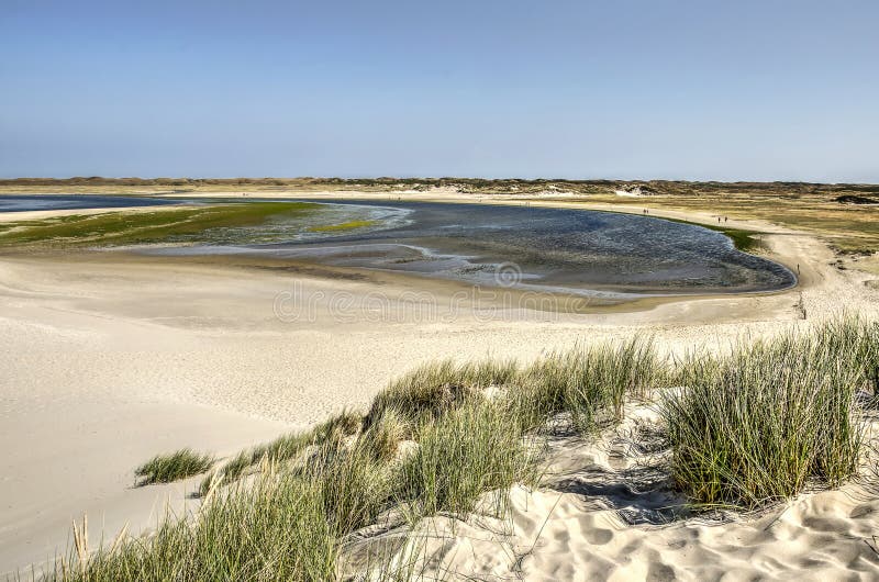 Slufter-Bereich gesehen von einer Sanddüne lizenzfreie stockfotografie Slufter-Bereich gesehen von einer Sanddüne lizenzfreie stockfotografie