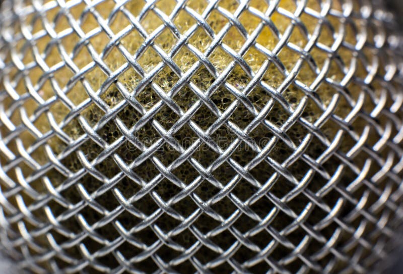 Close-up foto van de textuur van een microfoon stock foto's