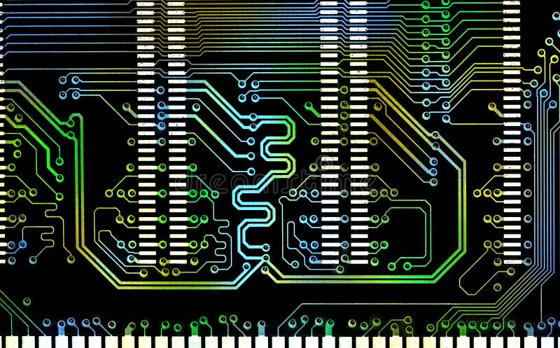 Sluit omhoog de computer gemengde raad van de rassenbarrière elektronische kring royalty-vrije stock foto's Sluit omhoog de computer gemengde raad van de rassenbarrière elektronische kring royalty-vrije stock foto's