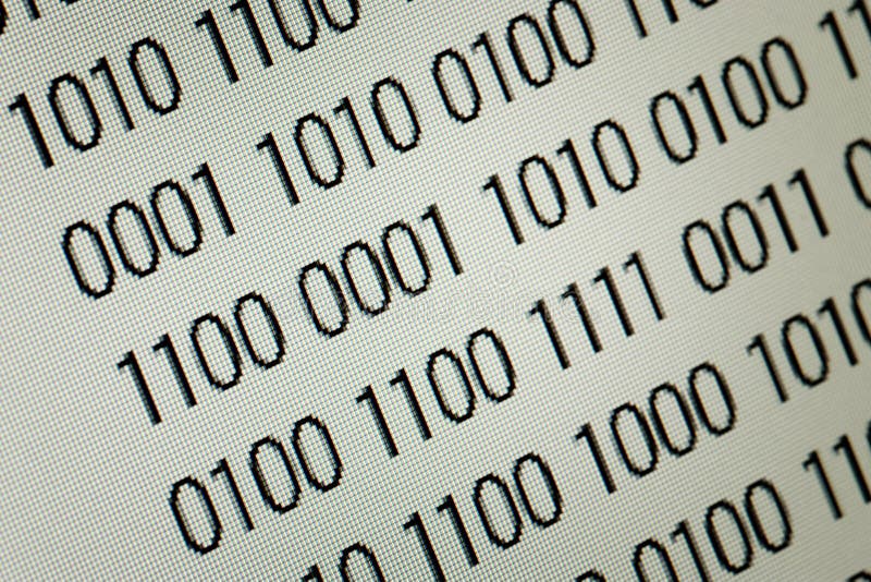 Close up of binary code on a white background. Close up of binary code on a white background