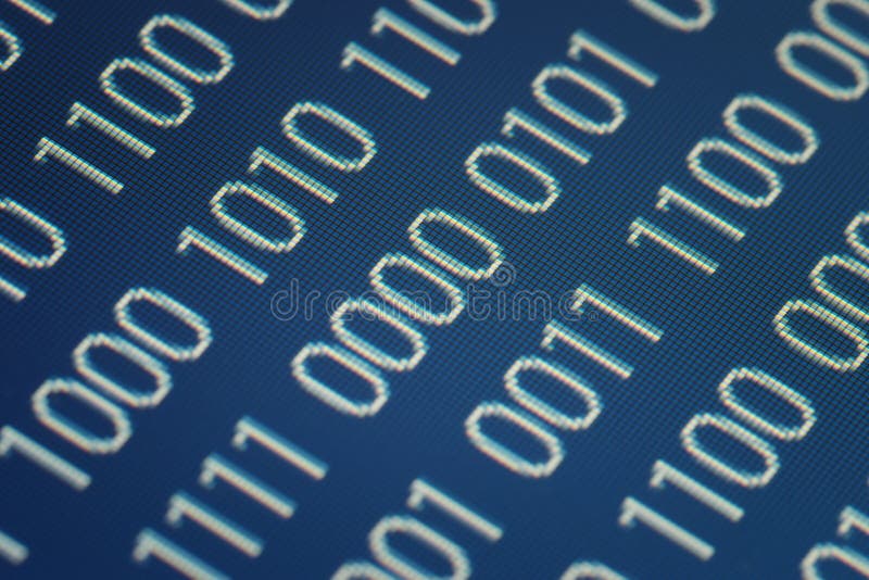Close up of binary code on a blue background. Close up of binary code on a blue background