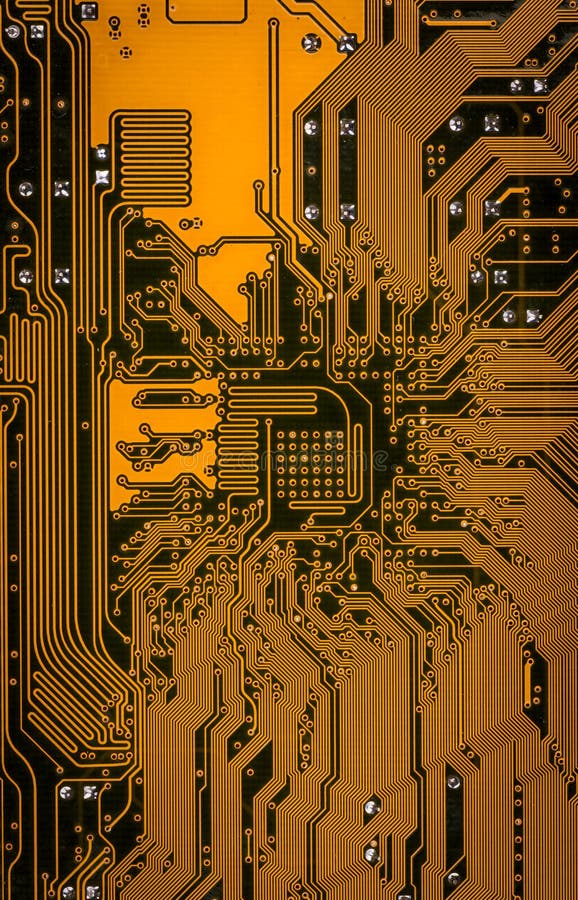 Close up of a printed computer circuit board. Close up of a printed computer circuit board