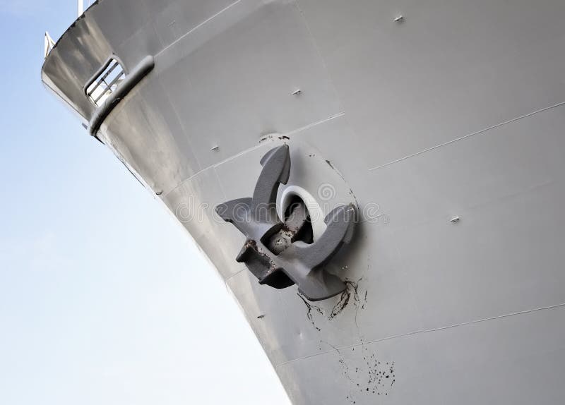 Sluit omhoog van het anker van een schip stock fotografie Sluit omhoog van het anker van een schip stock fotografie
