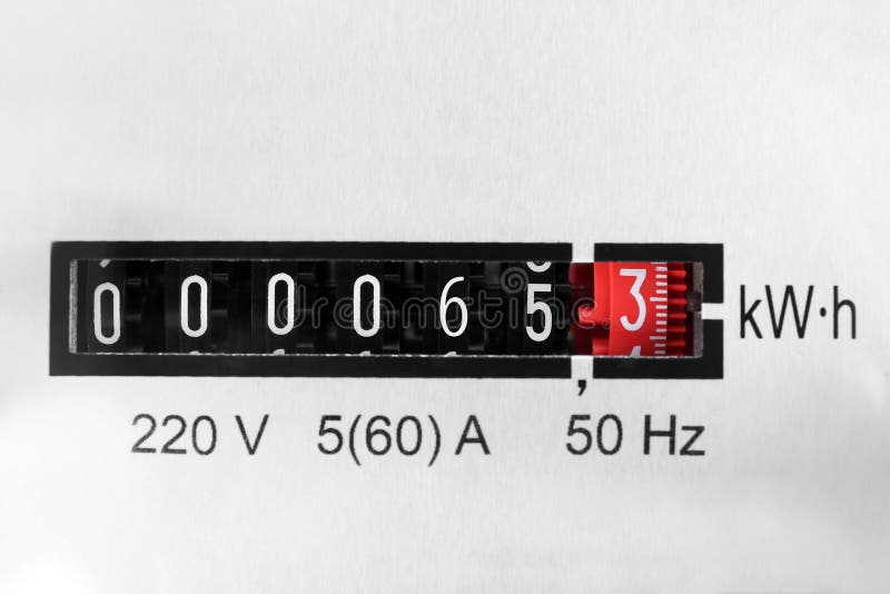 Sluiting van de elektriciteitsmeter. meettoestel royalty-vrije stock afbeelding