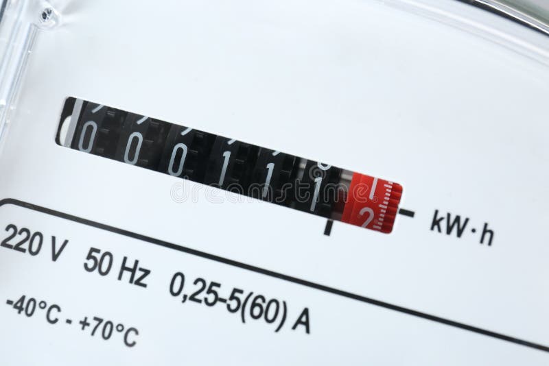 Sluiting van de elektriciteitsmeter. meettoestel royalty-vrije stock afbeelding