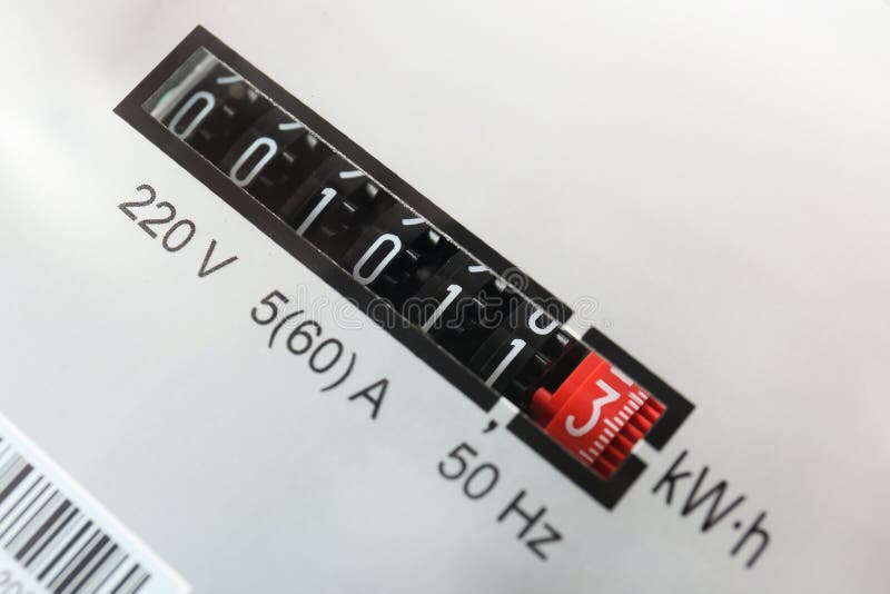 Sluiting van de elektriciteitsmeter. meettoestel royalty-vrije stock afbeeldingen