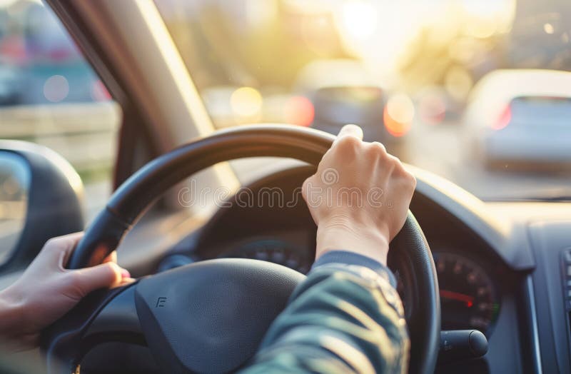 Close up of hands on steering wheel driving car, stock photo. A close up of hands on a steering wheel in the style of a stock photo of someone driving a car. Close up of hands on steering wheel driving car, stock photo. A close up of hands on a steering wheel in the style of a stock photo of someone driving a car.