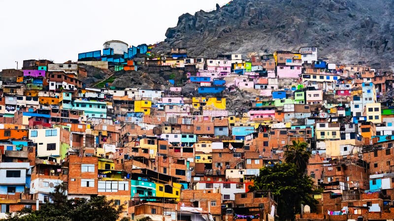 Slum buildings in Lima, Peru royalty free stock photos Slum buildings in Lima, Peru royalty free stock photos