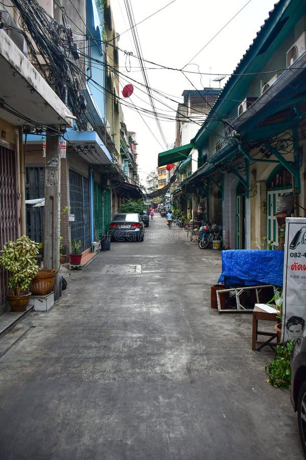 Slum and poverty in the streets of Bangkok stock images