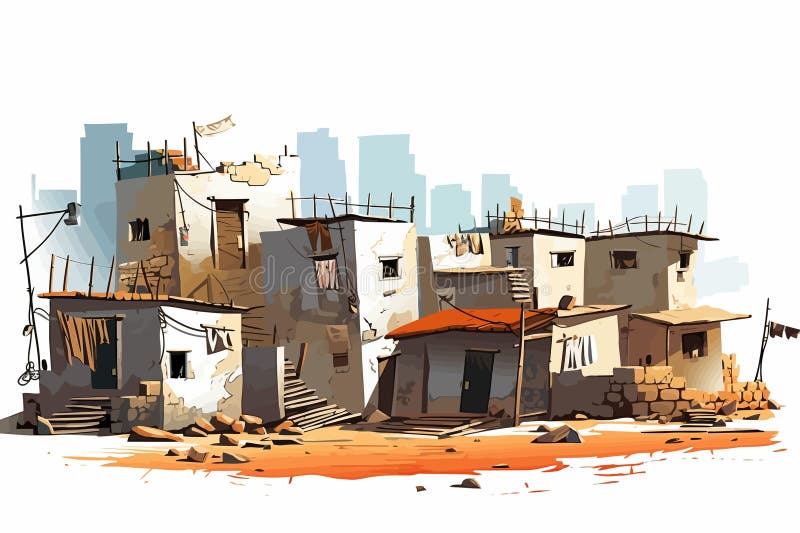 Slums Isolated Vector Style Illustration Stock Vector - Illustration of ...