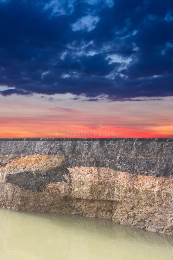 Slurry erosion cross the water to the sky.