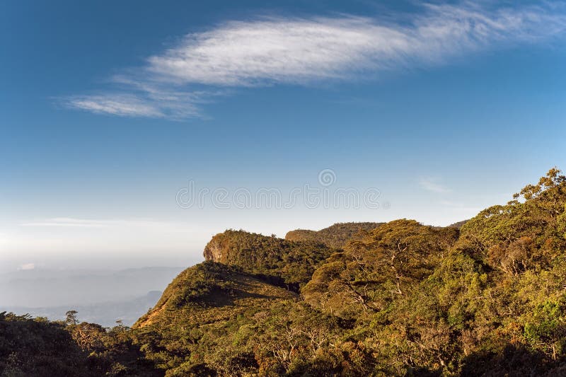 Slut för världs` s, Horton Plains National Park i Sri Lanka royaltyfri foto Slut för världs` s, Horton Plains National Park i Sri Lanka royaltyfri foto
