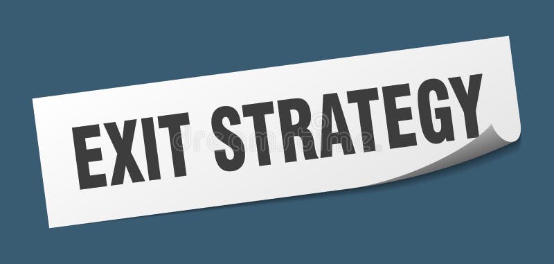 Slutstrategidekal kvadrattecken för avslutningsstrategi slutstrategi stock illustrationer