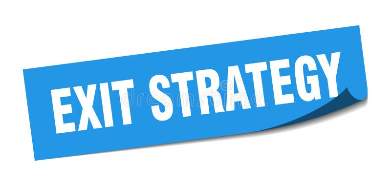 Slutstrategidekal kvadrattecken för avslutningsstrategi slutstrategi stock illustrationer