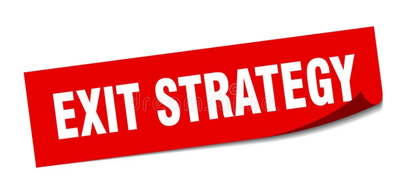 Slutstrategidekal kvadrattecken för avslutningsstrategi slutstrategi royaltyfri illustrationer