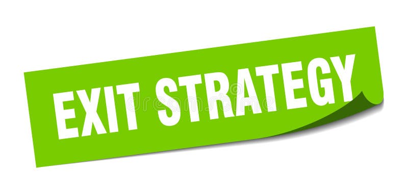 Slutstrategidekal kvadrattecken för avslutningsstrategi slutstrategi stock illustrationer