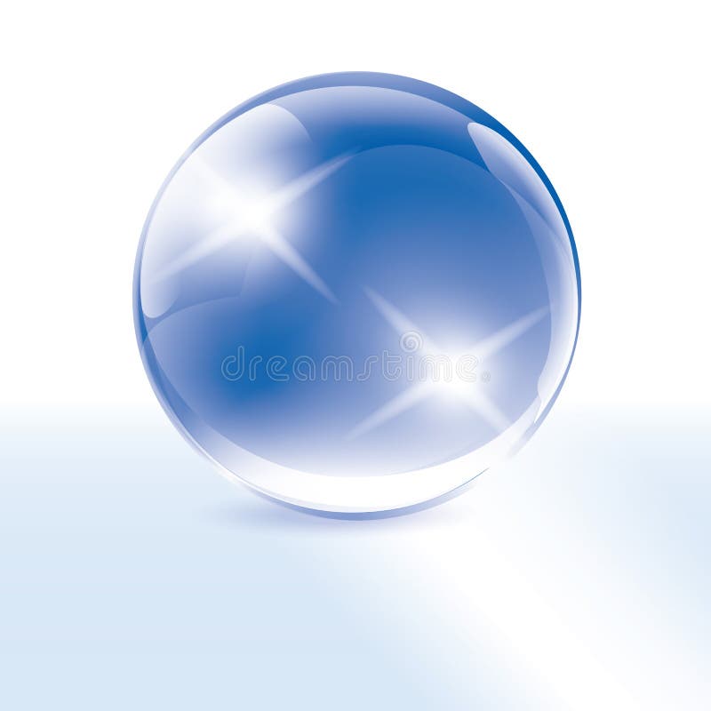 Den Crystal spheren för blått - klumpa ihop sig stock illustrationer
