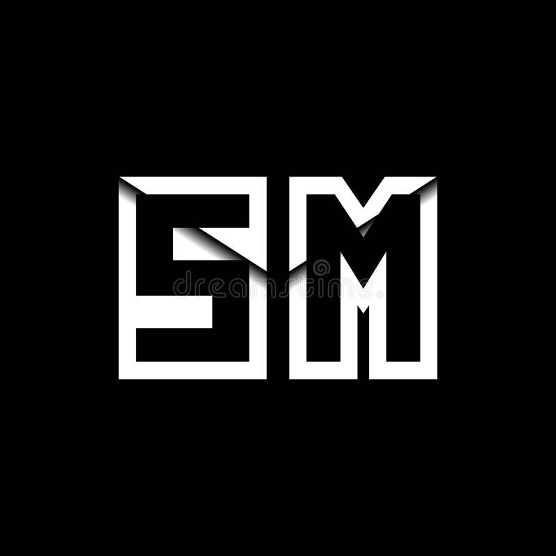 SM Monogram Envelope Shape Style vector illustration