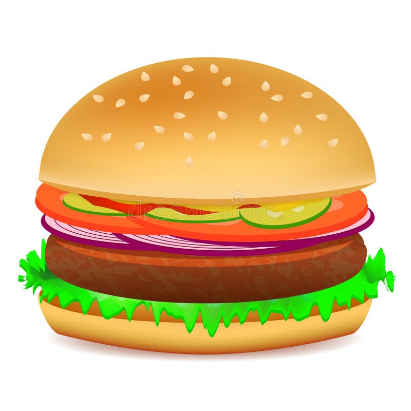 Smaczny hamburger na białym tle ilustracja wektor