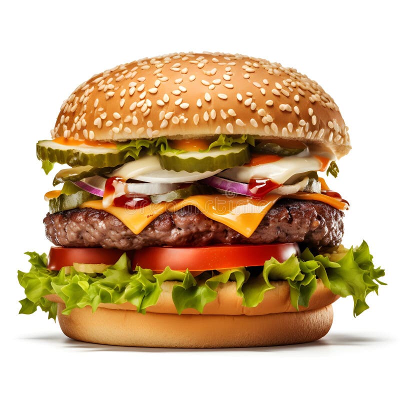 Smaczny hamburger wyizolowany na białym tle ilustracja wektor
