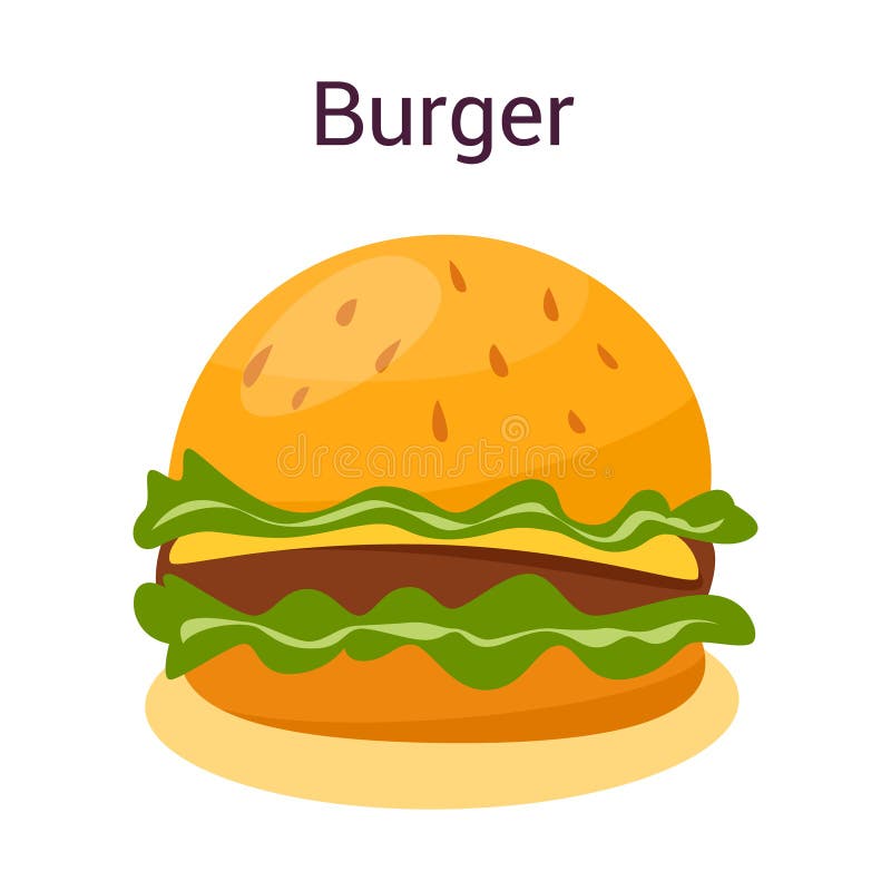 Smaczny hamburger z serem, pomidorami i wołowiną ilustracji