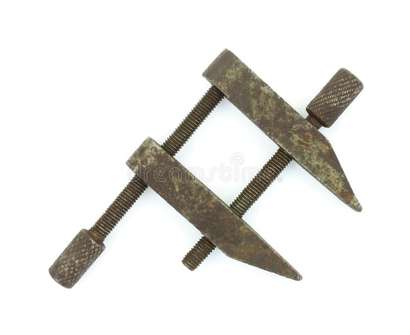 Small antique metal clamp stock image. Image of flat 11232647