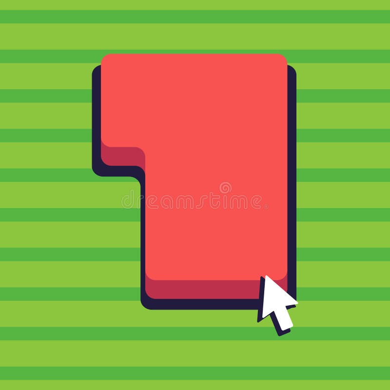 Small Arrow Touching the Keyboard Command Key with Shadow. Cursor Pointing to Blank Red Color Keypad Enter Option vector illustration