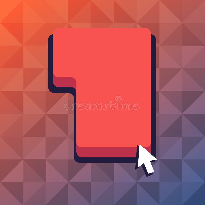 Small Arrow Touching the Keyboard Command Key with Shadow. Cursor Pointing to Blank Red Color Keypad Enter Option stock illustration
