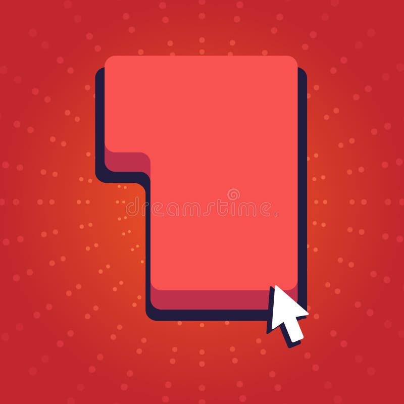 Small Arrow Touching the Keyboard Command Key with Shadow. Cursor Pointing to Blank Red Color Keypad Enter Option stock illustration