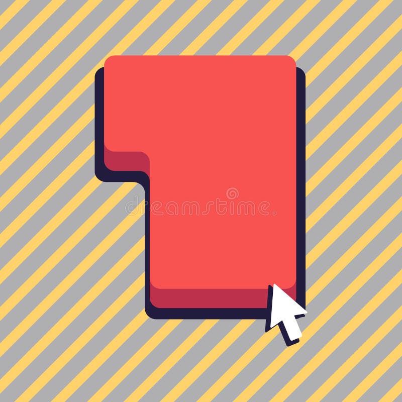 Small Arrow Touching the Keyboard Command Key with Shadow. Cursor Pointing to Blank Red Color Keypad Enter Option vector illustration