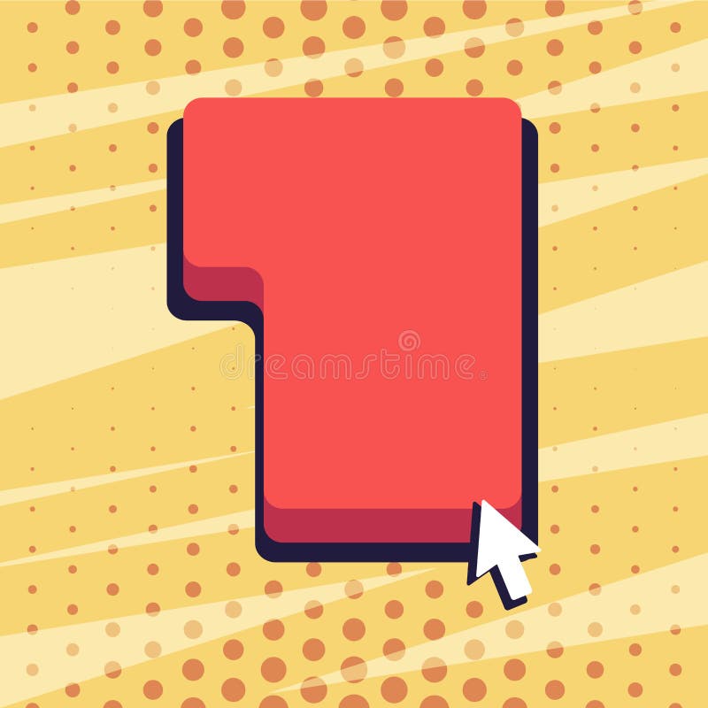 Small Arrow Touching the Keyboard Command Key with Shadow. Cursor Pointing to Blank Red Color Keypad Enter Option vector illustration