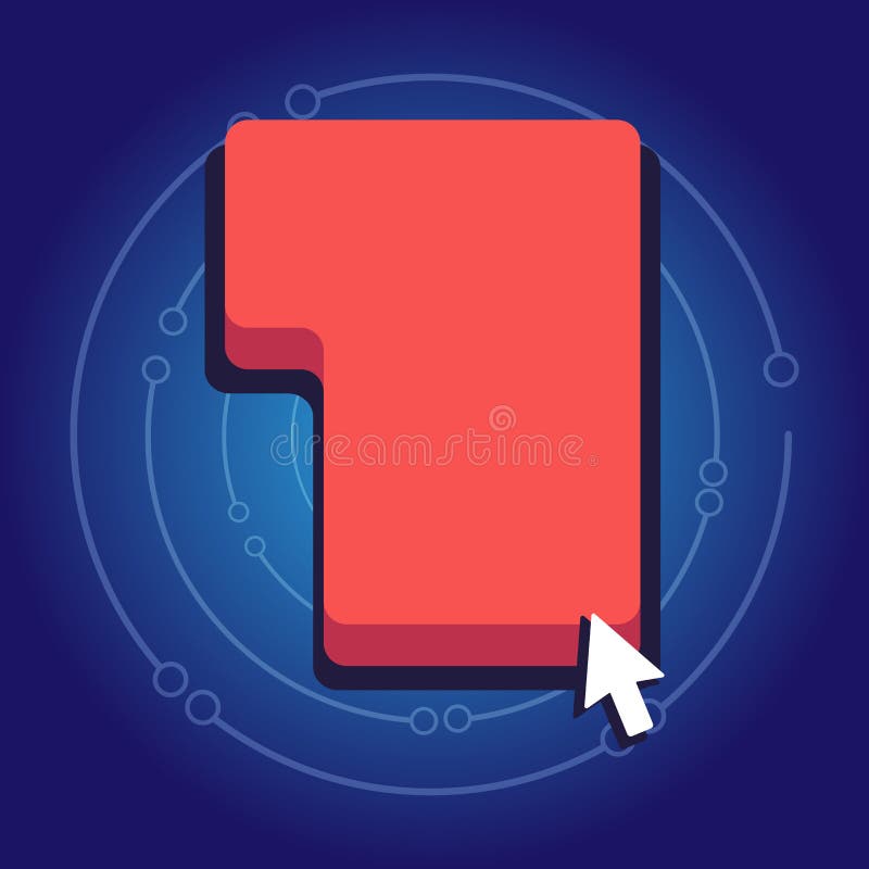 Small Arrow Touching the Keyboard Command Key with Shadow. Cursor Pointing to Blank Red Color Keypad Enter Option stock illustration