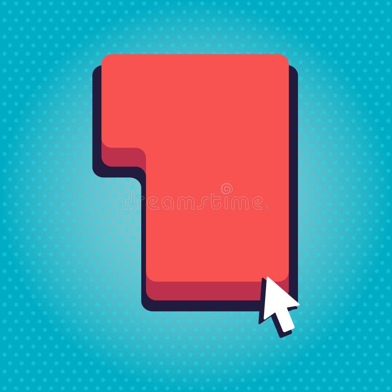 Small Arrow Touching the Keyboard Command Key with Shadow. Cursor Pointing to Blank Red Color Keypad Enter Option royalty free illustration