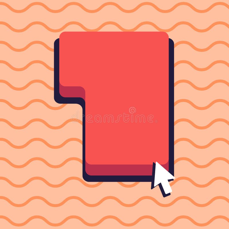 Small Arrow Touching the Keyboard Command Key with Shadow. Cursor Pointing to Blank Red Color Keypad Enter Option royalty free illustration