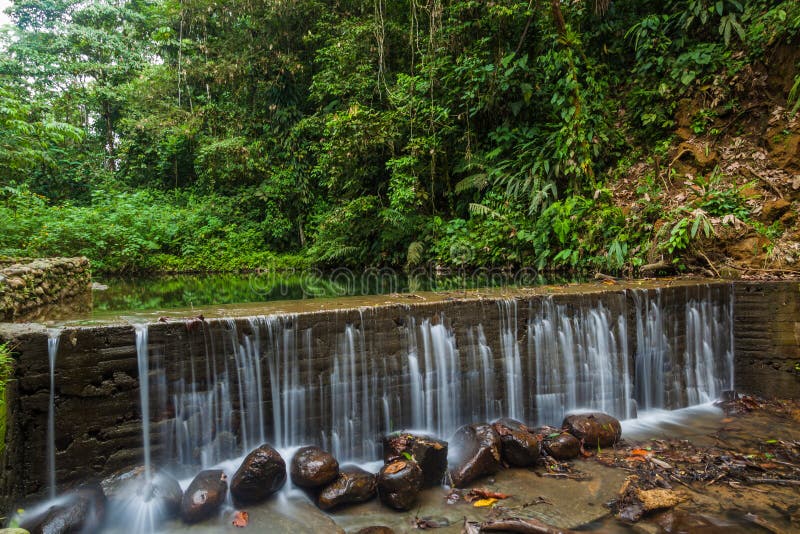 Small artificial waterfall