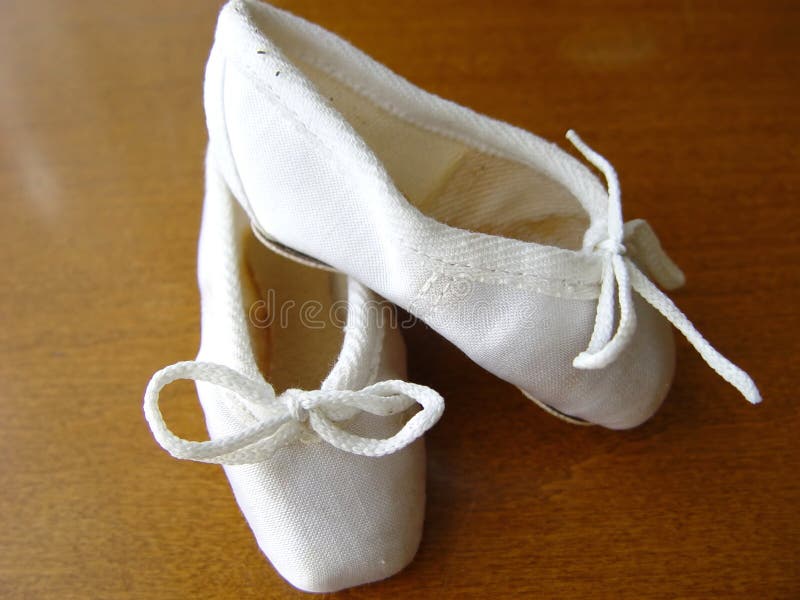 Small ballet shoes stock image. Image of satin, ribbons 200879