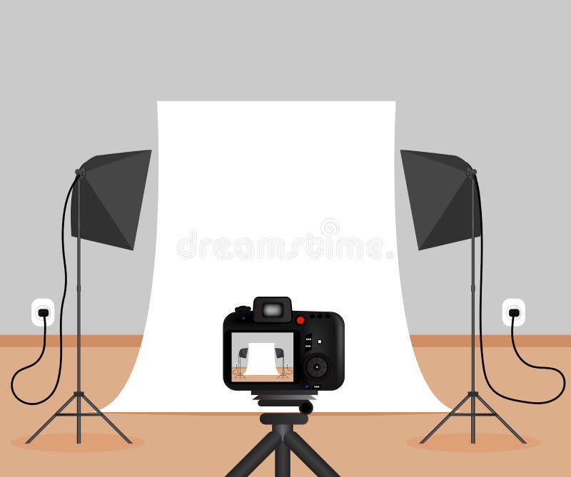 Small Basic Photo Studio with Lights and Camera