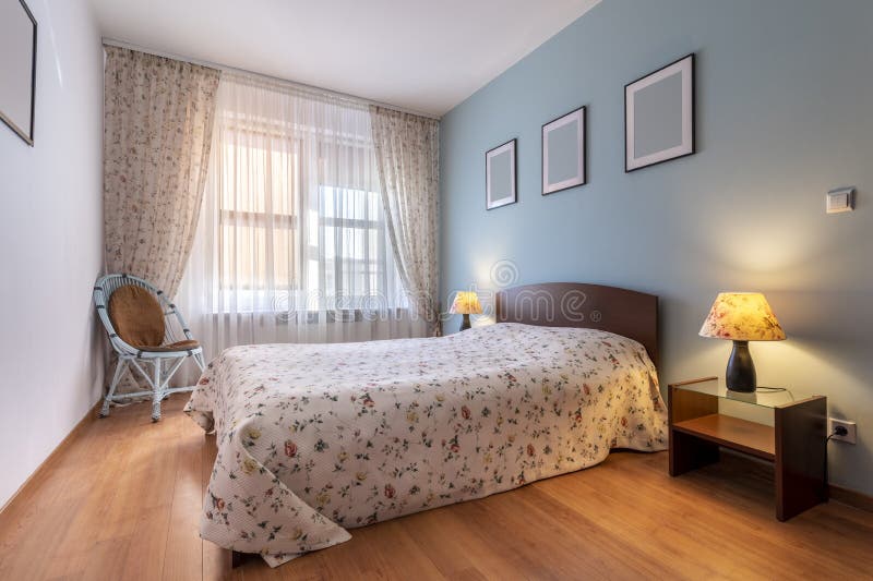 Small Bedroom in Retro Style Stock Image Image of decoration, classic