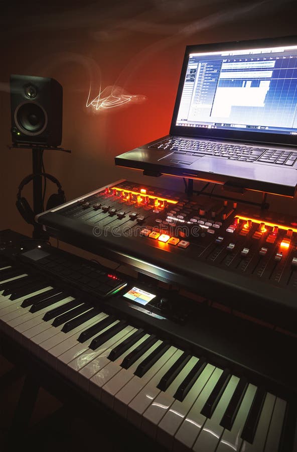 Small Bedroom Recording Studio Stock Photo Image of digital, detail