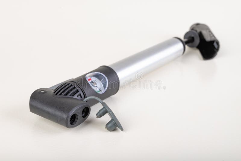 Small Bicycle Pump. Device for Inflating Wheels on a Bicycle Stock