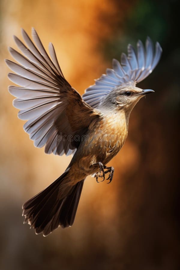 A small bird flying in the air, suitable for various projects royalty free stock image