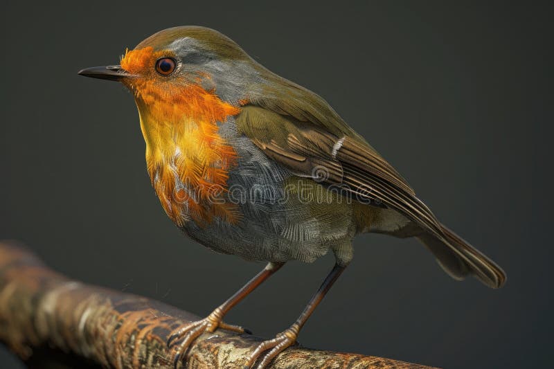 A small bird sits on the edge of a tree branch, looking out at its surroundings royalty free stock image
