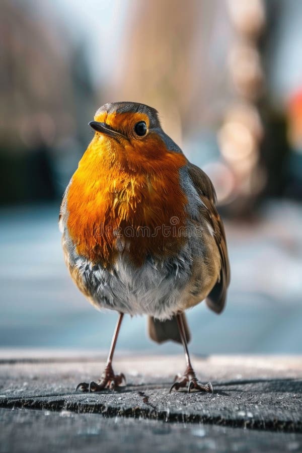 A small bird standing on a wooden surface, suitable for nature themes royalty free stock images
