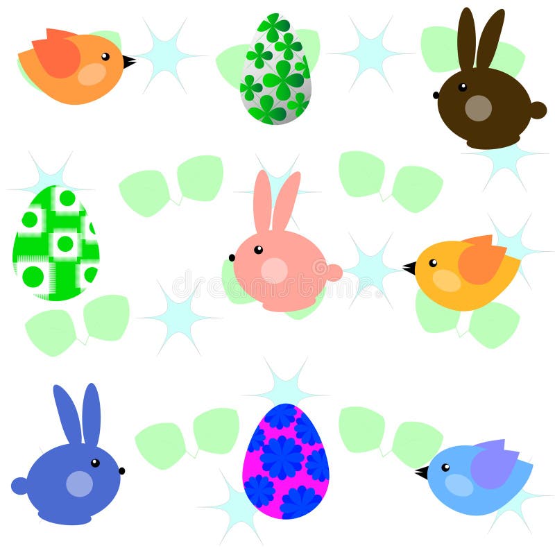 Small birds and rabbits royalty free illustration Small birds and rabbits royalty free illustration