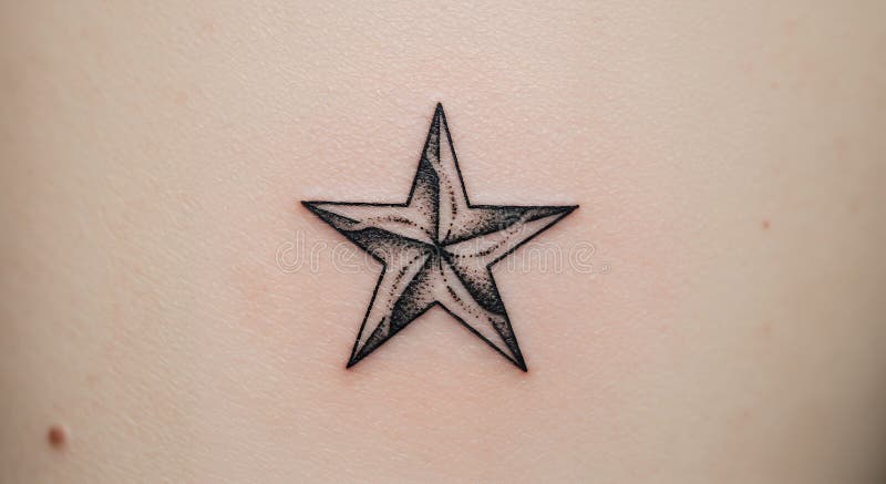 Small Black Star Tattoo Design with Subtle Shading Stock Illustration ...